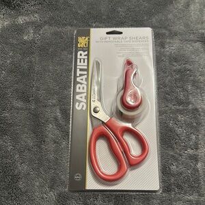 Sabatier Red Gift Wrap Shears with Tape Dispenser